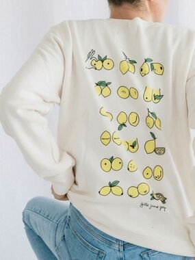 Local Laundry Lemon Squeezy Crewneck Sweatshirt Breast Cancer Awareness - Medium